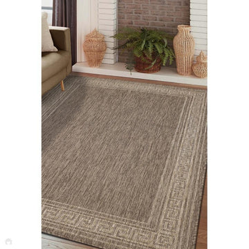 Flatweave Gel Greek Key Latte Rug-Melrose-Rug Love - The Most Loved Rug Store